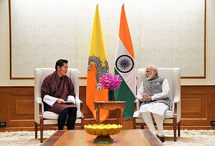 The King of Bhutan, Jigme Khesar Namgyel Wangchuck, at Prime Minister's Residence with PM Narendra Modi in New Delhi on 1 November 2017.