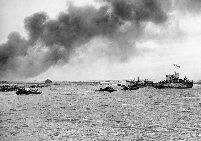 Royal Marine Commandos landing at Walcheren using DUKW's, LVT, LCT's and Buffalo amphibians on 1 November 1944