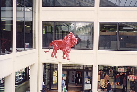 The long-lost red lion, formerly in the Lion Yard shopping centre in Cambridge