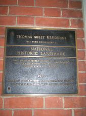 Plaque on the former home of Thomas Sully in Society Hill ThomasSullyHousePlaque.jpg