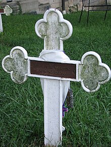 The grave of Thomas Merton. His grave marker reads Fr. Louis Merton, Died Dec. 10, 1968.