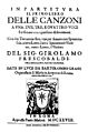Title page of Frescobaldi, Il Primo Libro delle Canzoni, in score, Rome, Masotti, 1628.jpg
