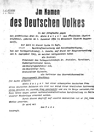 <i>Wehrkraftzersetzung</i> German military law during the Nazi era