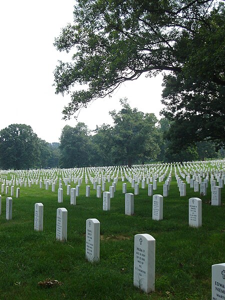 File:Tombstones at Arlington National Cemetery, July 2006.jpg