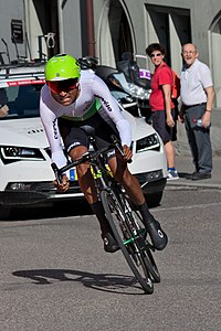 Amanuel Gebreigzabhier during the Tour de Romandie 2018