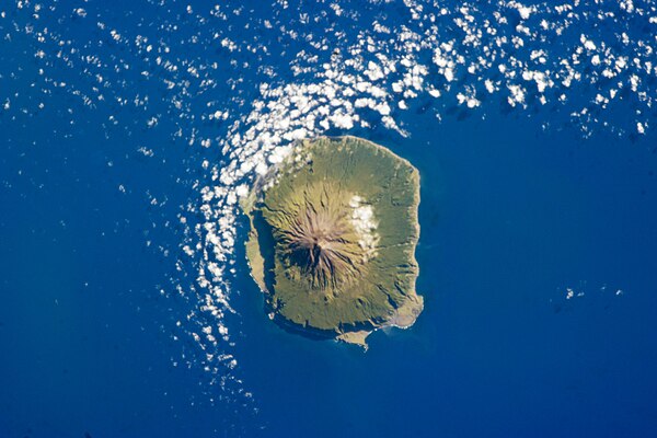 Tristan da Cunha on 6 February 2013, as seen from the International Space Station