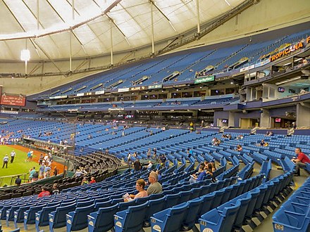 The main stands of Tropicana Field in St. Petersburg, Florida.