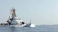 USCGC Ocracoke, leaving Naval Base Guantanamo Bay, 12 May 2008.