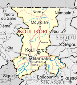 Mapa da região de Koulikoro
