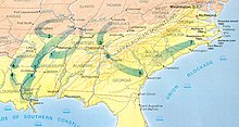Peta dari gerakan Serikat dalam Perang Sipil Amerika, yang menunjukkan Camden ekspedisi bergerak ke selatan dari Arkansas, dan Sungai Merah kampanye bergerak ke utara dari Louisiana