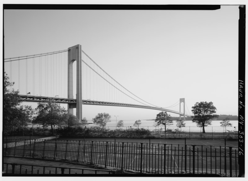 File:VERRAZANO NARROWS BRIDGE, BROOKLYN SIDE, LOOKING SOUTH - Verrazano-Narrows Bridge, Spanning Narrows between Fort Hamilton (Brooklyn) and Staten Island, Brooklyn, Kings County, NY HAER NY,24-BROK,57-16.tif