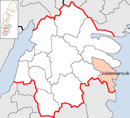 Valdemarsviks kommuns läge i Östergötlands län