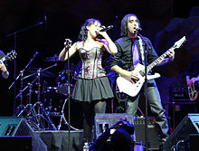 Venus Mars Project, performing at the Wolf Den in the Mohegan Sun casino on November 11, 2015 in Uncasville, CT. From left to right: Jacyn Tremblay, Peter Tentindo.