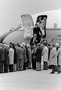 Vice President George Bush, Mrs. Bush, Speaker of the House Tip O'Neill, D-Massachusetts, and other officials wait to welcome the former American hostages held in Iran home after th - DPLA - 50c91b3275cf50bdc2e886228f5f2d66.jpeg
