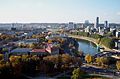 Panorama of Vilnius, CBD on the right, old town on the left