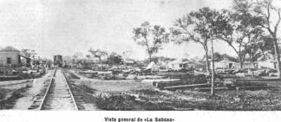 La Sabana and its new railway station in 1899