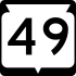 Markierung des State Trunk Highway 49