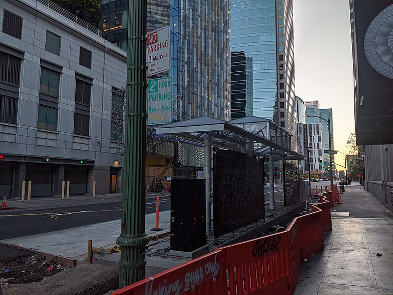 File:Westbound BRT platform at City Center under construction, April 2020.jpg