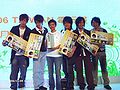 Grace W. Y. Chou, Deputy General Manager of Microsoft Taiwan's Entertainment and Device Division awarded XBOX360 VIP Gamer Card to Taiwanese Band "MayDay".