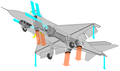 Yak-38（額外的舉升發動機）垂直起降動力解剖圖
