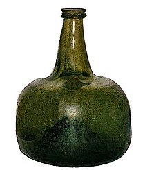 Bottles with cork closure reinvented the process of wine aging. Zwiebelflasche 1750.jpg