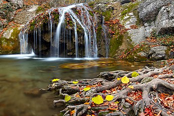 Cascata na reserva Khapkhal, perto de Alushta, Crimeia. (definição 5 315 × 3 544)