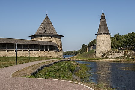 Short and Tall Towers "at the Lower Bars" of the Pskov Forstress, Pskov, by Sachkv