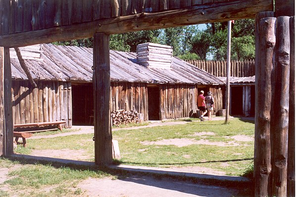 Interior yard of the replica of Fort Mandan, North Dakota