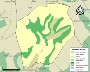 Kolorowa mapa przedstawiająca użytkowanie gruntów.