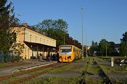 Souprava Regionova v železniční stanici Nový Jičín město