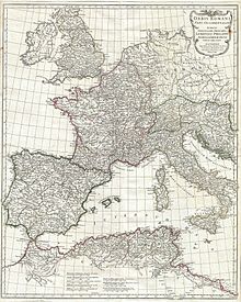 Ancient Occident of the Roman Empire 1763 Anville Map of the Western Roman Empire (including Italy) - Geographicus - RomanEmpireWest-anville-1763.jpg