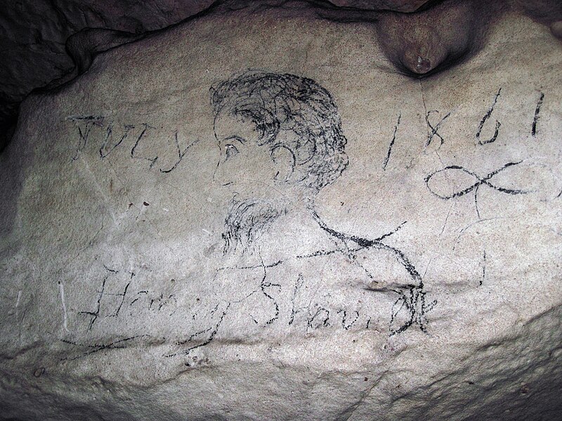 File:1861 graffiti (Pass of El Ghor, Mammoth Cave, Kentucky, USA) 2 - 53609472134.jpg