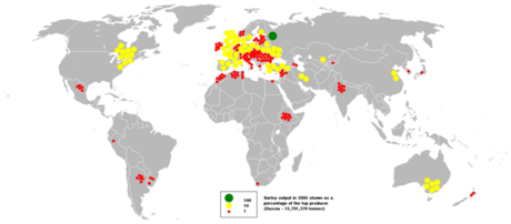 Список країн за виробництвом ячменю