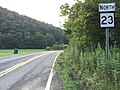 File:2017-07-23 19 49 31 View north along West Virginia State Route 23 just north of Roundbottom Road (Doddridge County Route 55-10) in Sedalia, Doddridge County, West Virginia.jpg