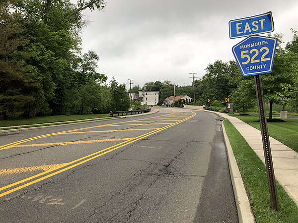 County Route 522 (Wood Avenue) entering Englishtown