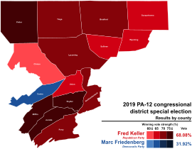 Eleição especial do 12º distrito congressional da Pensilvânia 2019 - Resultados por county.svg