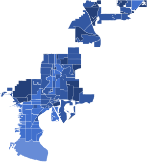 2022 Tampa Mayoral election map by precinct.svg