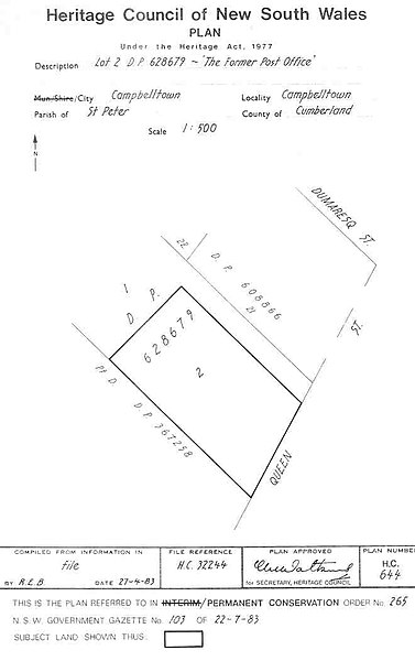 File:265 - Campbelltown Post Office (former) - PCO Plan Number 265 (5045301p1).jpg