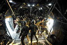 Commandos jump into Shoalwater Bay from a U.S. Air Force MC-130 transport during Exercise Talisman Saber 2011 2nd Commando Regiment soldiers jump from MC-130.JPG