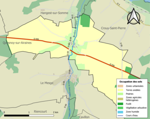 Barevná mapa znázorňující využití půdy.