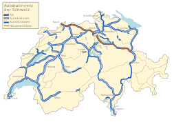 A3-tie kulkee pohjoisen Sveitsin poikki.