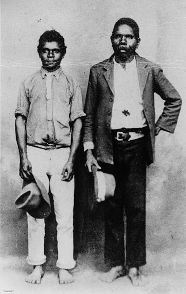 File:Aboriginal stockmen Digby Denham and Old Mango at Midgenoo 1916 (17239414382).jpg