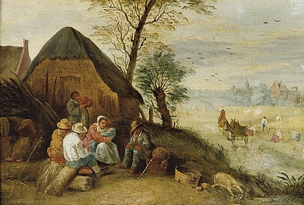 Paysans se reposant pendant la récolte (n. d., coll. privée).