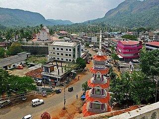 Adimali Town in Kerala, India