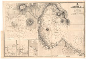 Kaart van Blanche Bay door de Australische Admiraliteit, gepubliceerd 1906