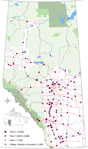 Vignette pour Liste des villes de l'Alberta