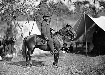 Pinkerton on horseback on the Antietam Battlefield in 1862