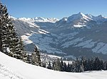 Vy över Alpbachtal vintertid