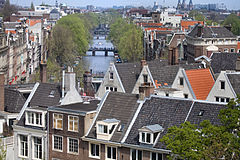 View from the Metz & Co. Metz & Co. Department Store Rooftop Cafe of the Keizersgracht channel, Amsterdam, The Netherlands