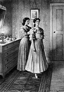 Illustration of Anne Shirley and Diana Barry, from the first edition of Anne of Green Gables (1908). Anne of Green Gables - frontispiece.jpg